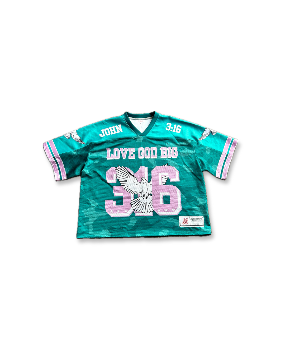 Saviour Football Jersey in Green | LOVE GOD BIG