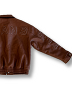 'Breastplate of Righteousness' Leather Jacket in Brown