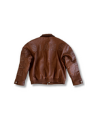 'Breastplate of Righteousness' Leather Jacket in Brown