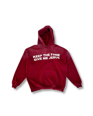 'JESUS VS FAME' Hoodie in Red