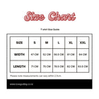 Love God Big Size Chart. Free shipping in New Zealand. Christian clothing. 